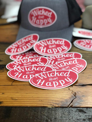 Wicked Happy Signature Stickers - Red