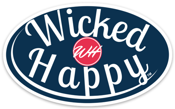 Wicked Happy Signature Stickers - Navy