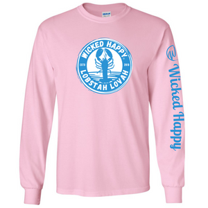 Lobstah Lovah Long Sleeve Shirt - Pink