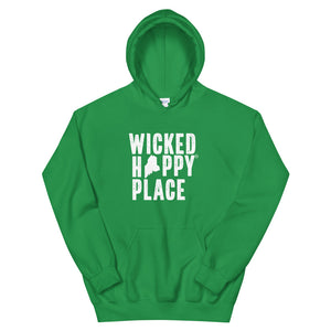 Maine-Wicked Happy Place Unisex Hooded Sweatshirt