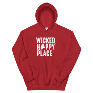 Maine-Wicked Happy Place Unisex Hooded Sweatshirt