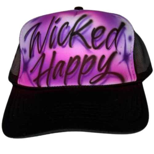 Individually Hand Painted Graffiti Trucker - Purple