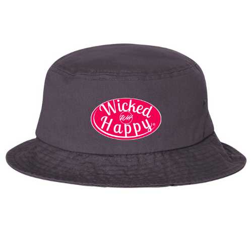 Bucket Hat - Charcoal - Red Logo