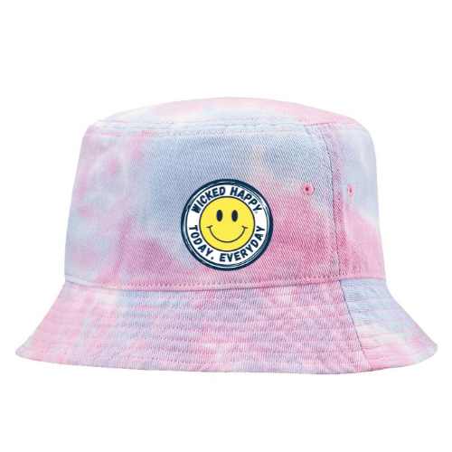 Bucket Hat - Tie Dyed Cotton Candy - Smiley Logo