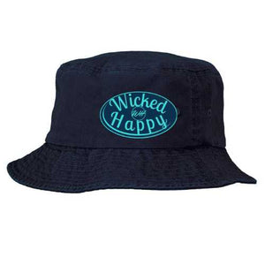 Bucket Hat - Navy - Navy-Aqua Logo