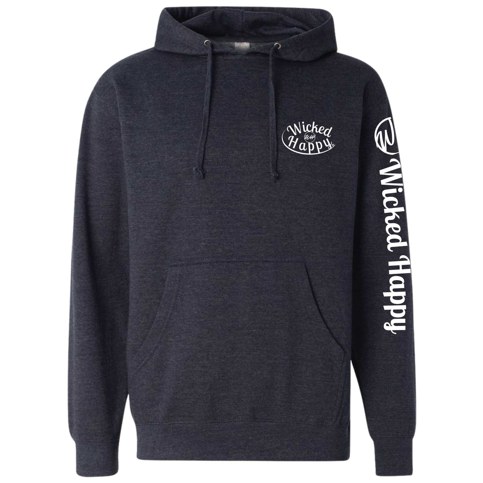 Heart Print - Heather Navy Midweight Hoodie