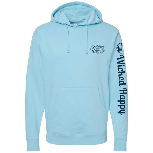 Heart Print - Carolina Blue Midweight Hoodie