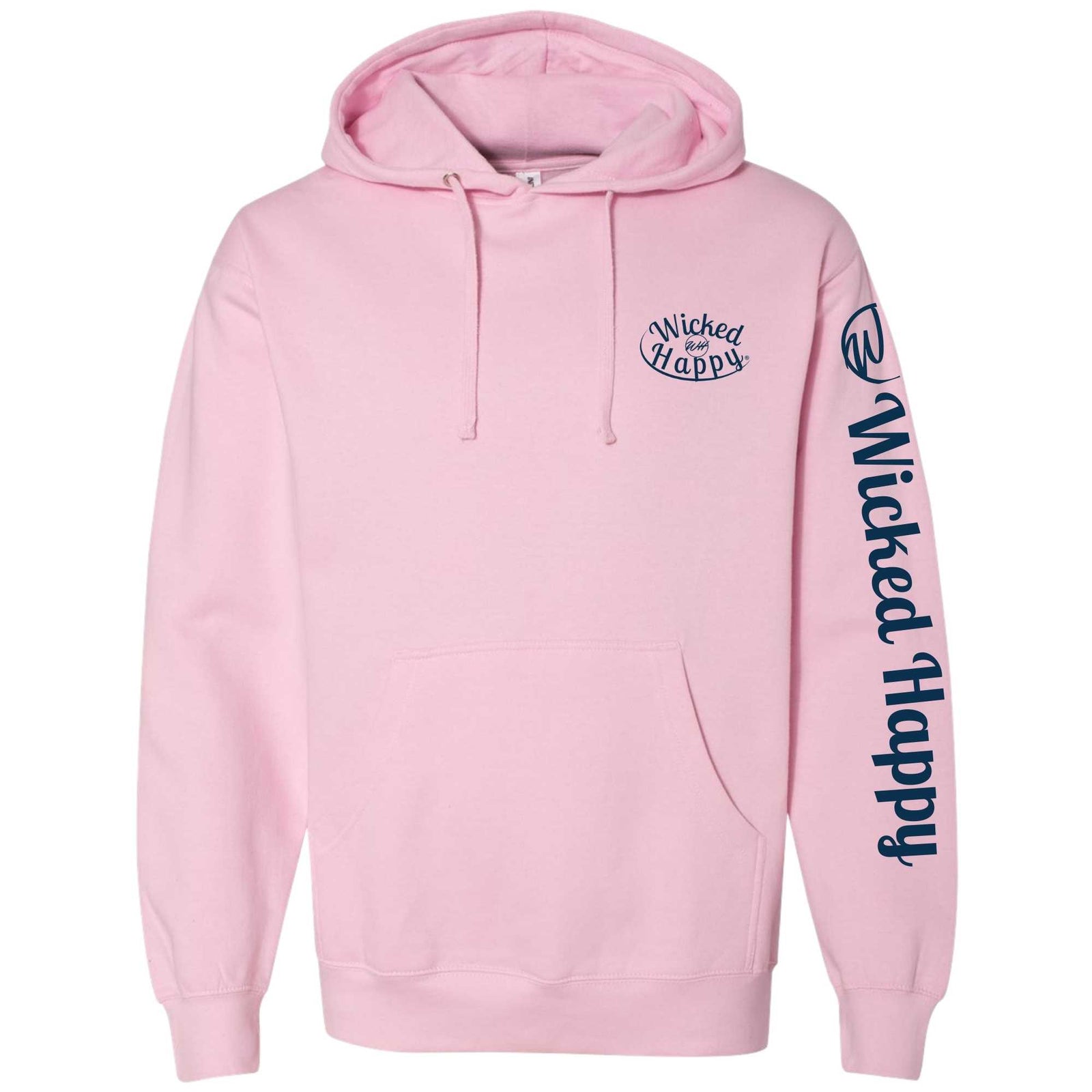 Heart Print - Pink Midweight Hoodie