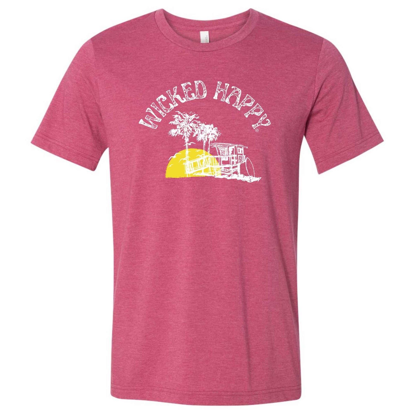 Wicked Happy Surf -  Short Sleeve - Heather Raspberry