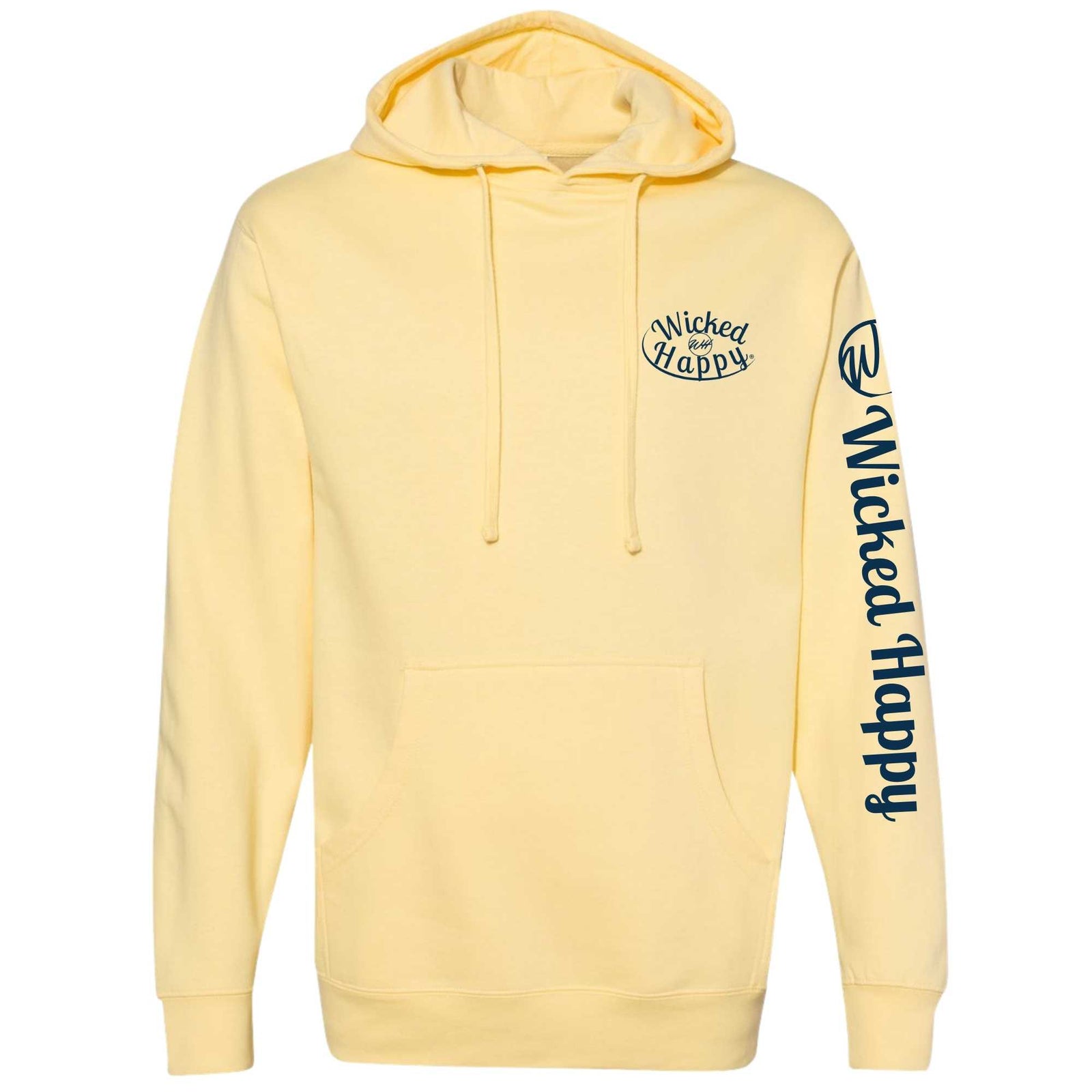 Heart Print - Yellow Midweight Hoodie