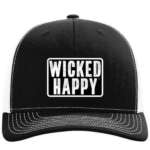 West Coast Mid-Level Trucker - Black Front-White Back/Black Logo