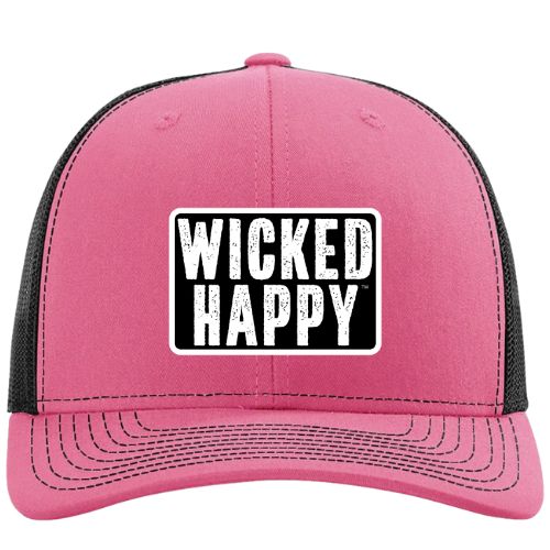 West Coast Mid-Level Trucker - Hot Pink Front-Black Back/Black Logo
