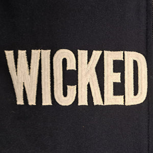 Navy Full-Zip Hoodie with Sewn-on Felt Lettering