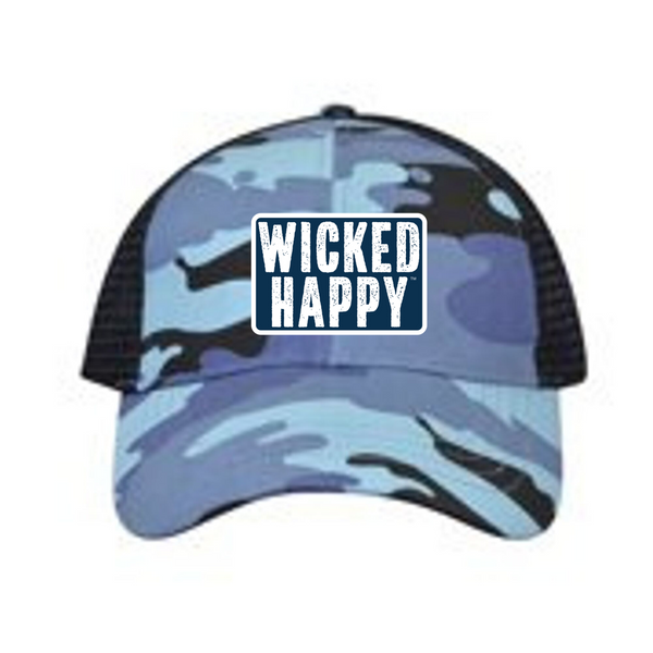 West Coast Structured Trucker Cap - Blue Camo Front / Blue Camo Back / Navy Logo