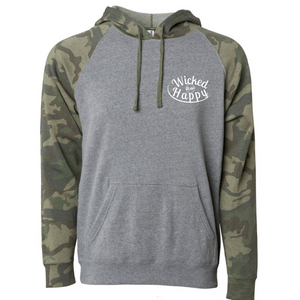 Wicked Happy - Skull Face - Nickel Heather/ Forest Camo