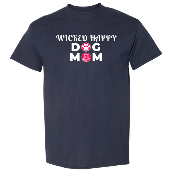 Wicked Happy Dog Mom Paw Print - Heather Sport Dark Navy