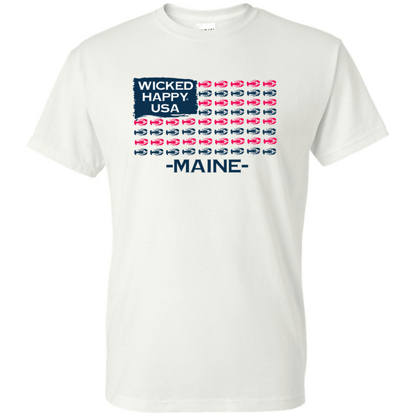 Maine Lobstah Flag Shirt - White