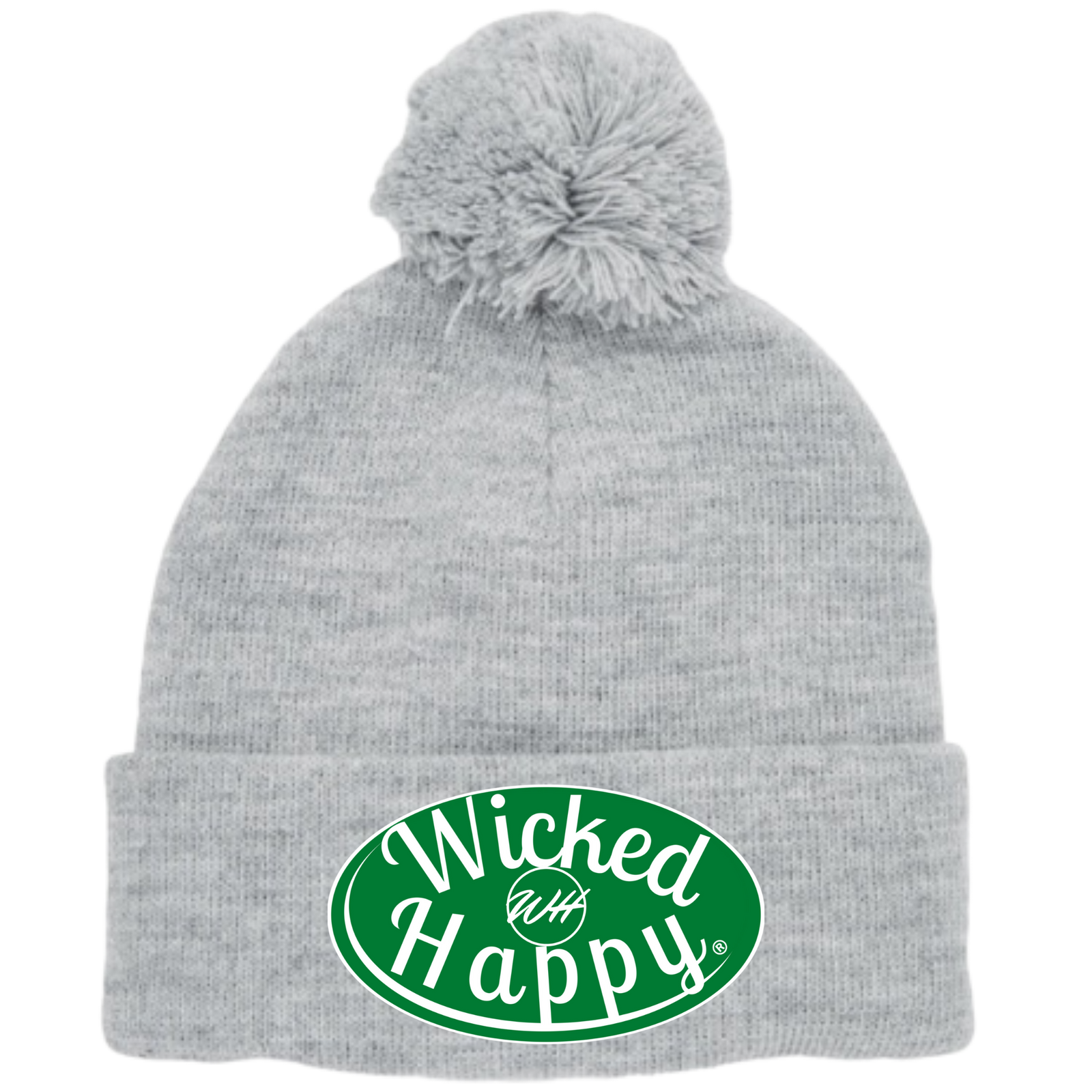 Long Style Pom Pom Beanie Grey - Boston Basketball Signature Logo