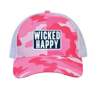 West Coast Structured Trucker Cap - Pink Camo Front / White Back / Navy Logo