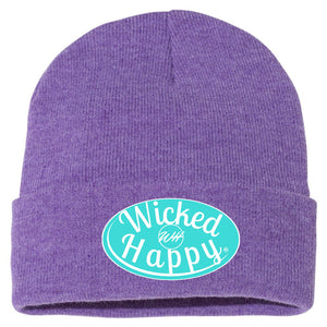 Long Style Aqua Signature Logo Beanie - Light Purple