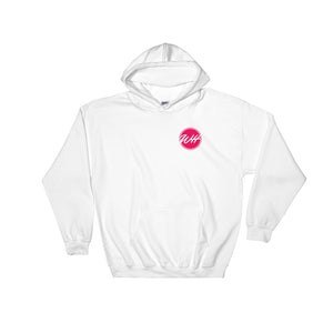 Wicked Happy Front and Back - White Unisex Hooded Sweatshirt