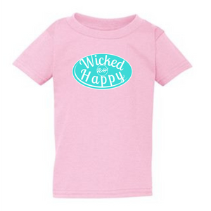 Toddler - Pink - Aqua Signature Logo - Short Sleeve