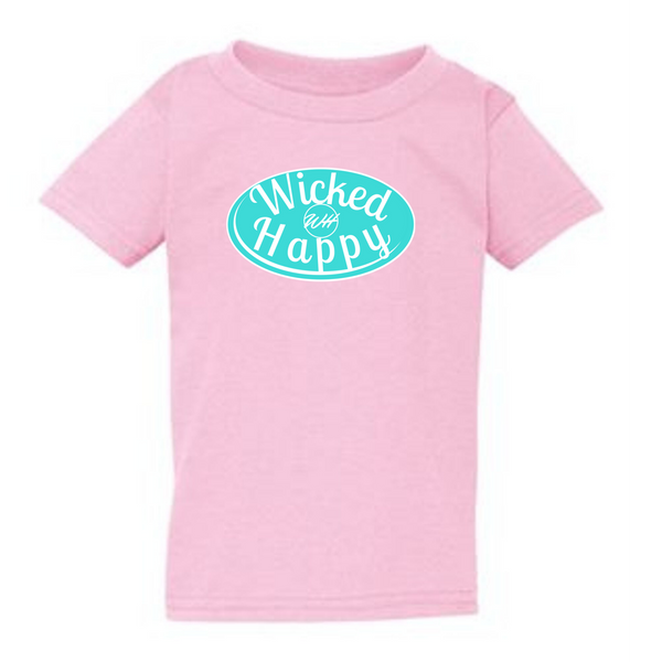 Toddler - Pink - Aqua Signature Logo - Short Sleeve