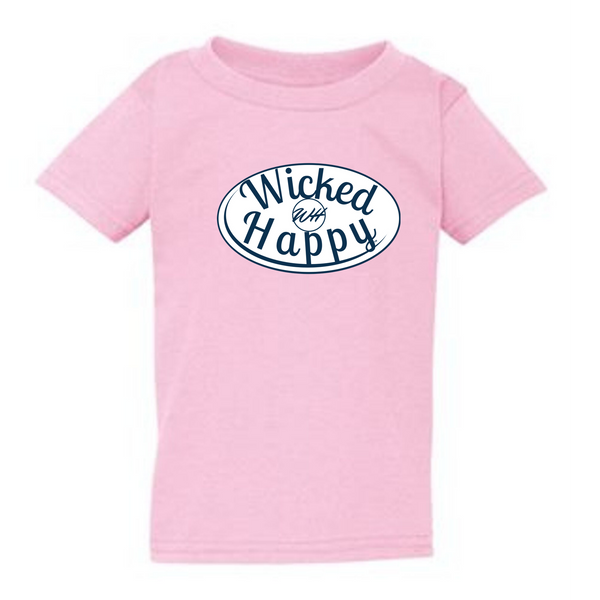 Toddler - Pink - White Signature Logo - Short Sleeve