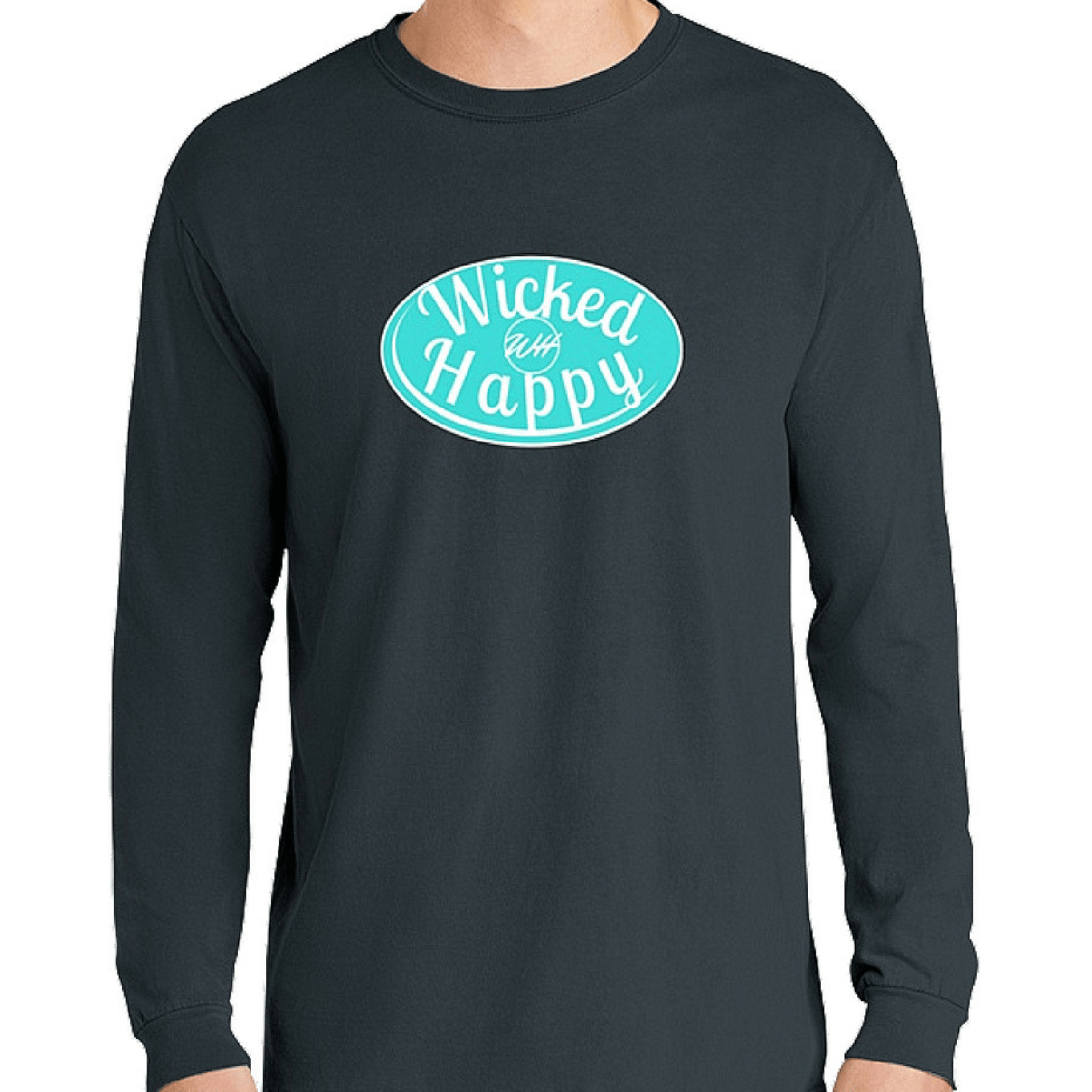 Signature Long Sleeve-Denim Color Shirt/Aqua Logo