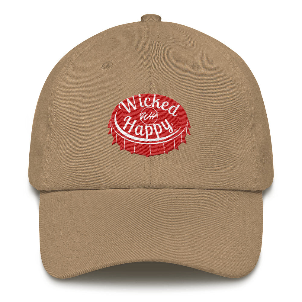 Wicked Happy Bottle Cap-Khaki
