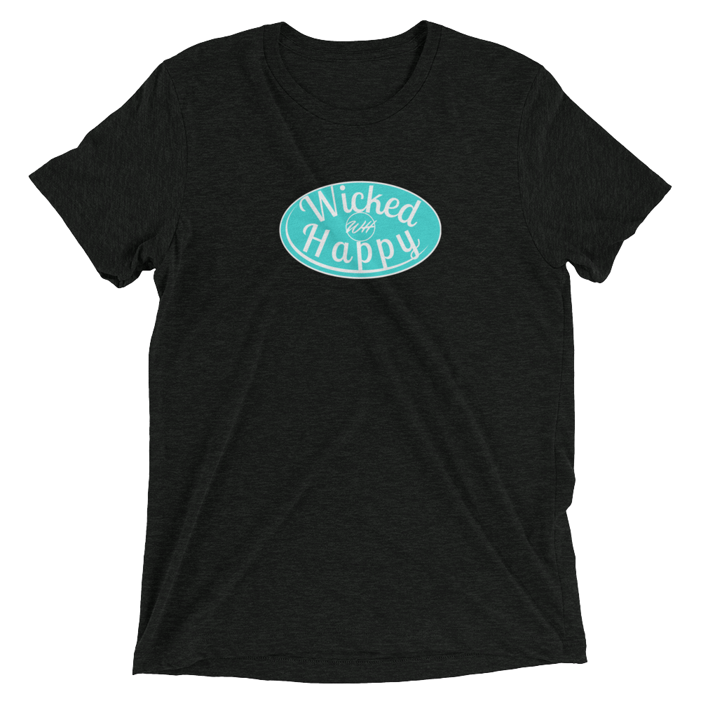 Signature Unisex Charcoal Black TriBlend-Aqua Logo