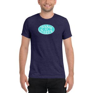 Signature Unisex Navy TriBlend-Aqua Logo