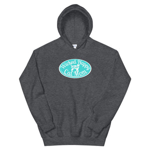 Wicked Happy Cat Mom - Hoodie - Aqua Logo