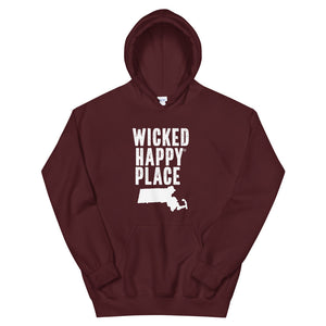 Massachusetts-Wicked Happy Place Unisex Hooded Sweatshirt