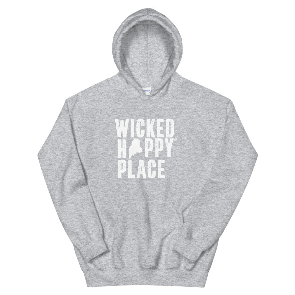 Maine-Wicked Happy Place Unisex Hooded Sweatshirt