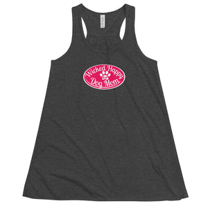 Wicked Happy Dog Mom - Flowy Racerback Tank - Red Logo