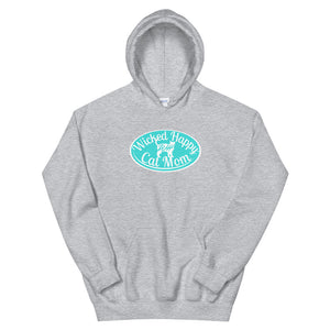 Wicked Happy Cat Mom - Hoodie - Aqua Logo