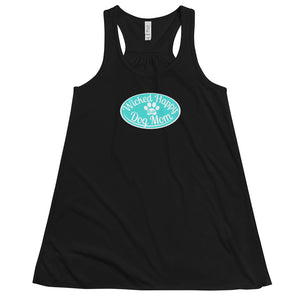 Wicked Happy Dog Mom - Flowy Racerback Tank - Aqua Logo