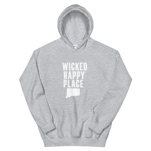 Connecticut-Wicked Happy Place Unisex Hooded Sweatshirt