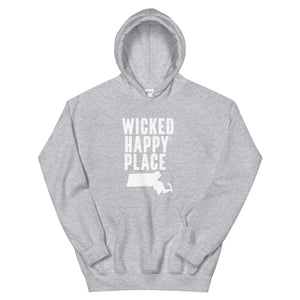 Massachusetts-Wicked Happy Place Unisex Hooded Sweatshirt