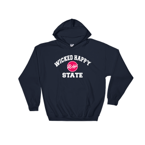 Wicked Happy State - Navy Unisex Hooded Sweatshirt