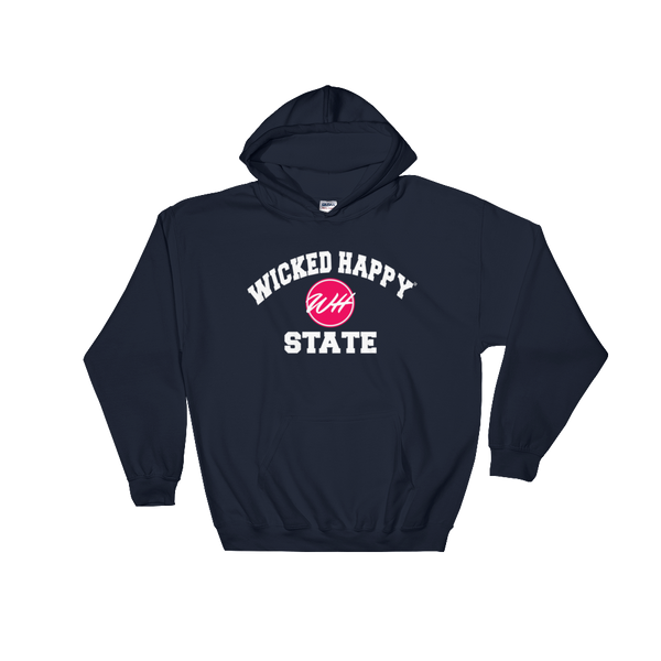Wicked Happy State - Navy Unisex Hooded Sweatshirt